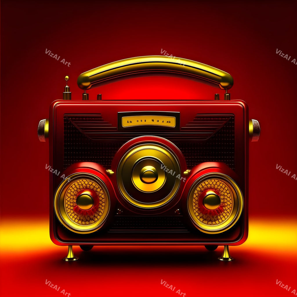 Midnight Glow Radio & Boombox Art — print 6