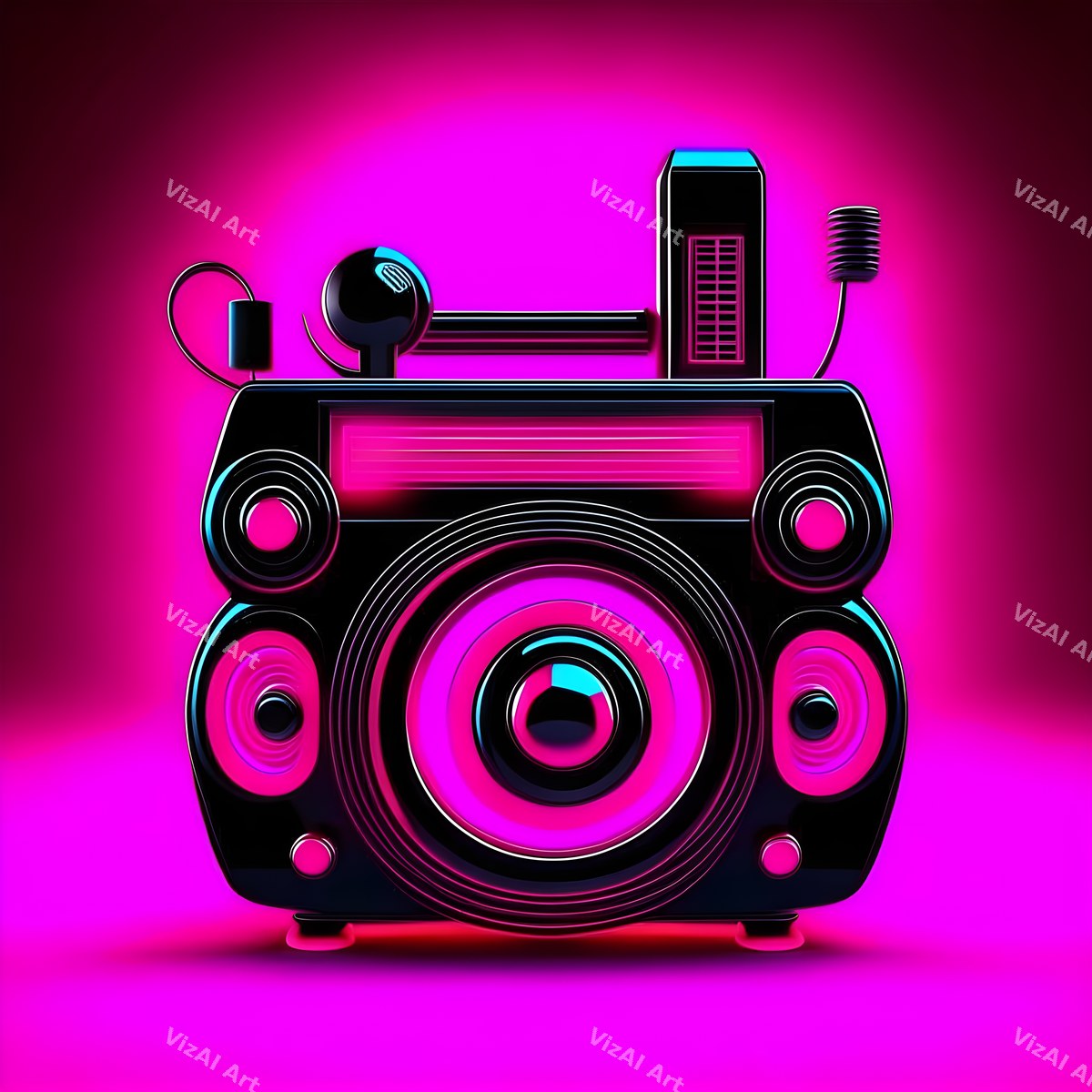 Midnight Glow Radio & Boombox Art — print 8