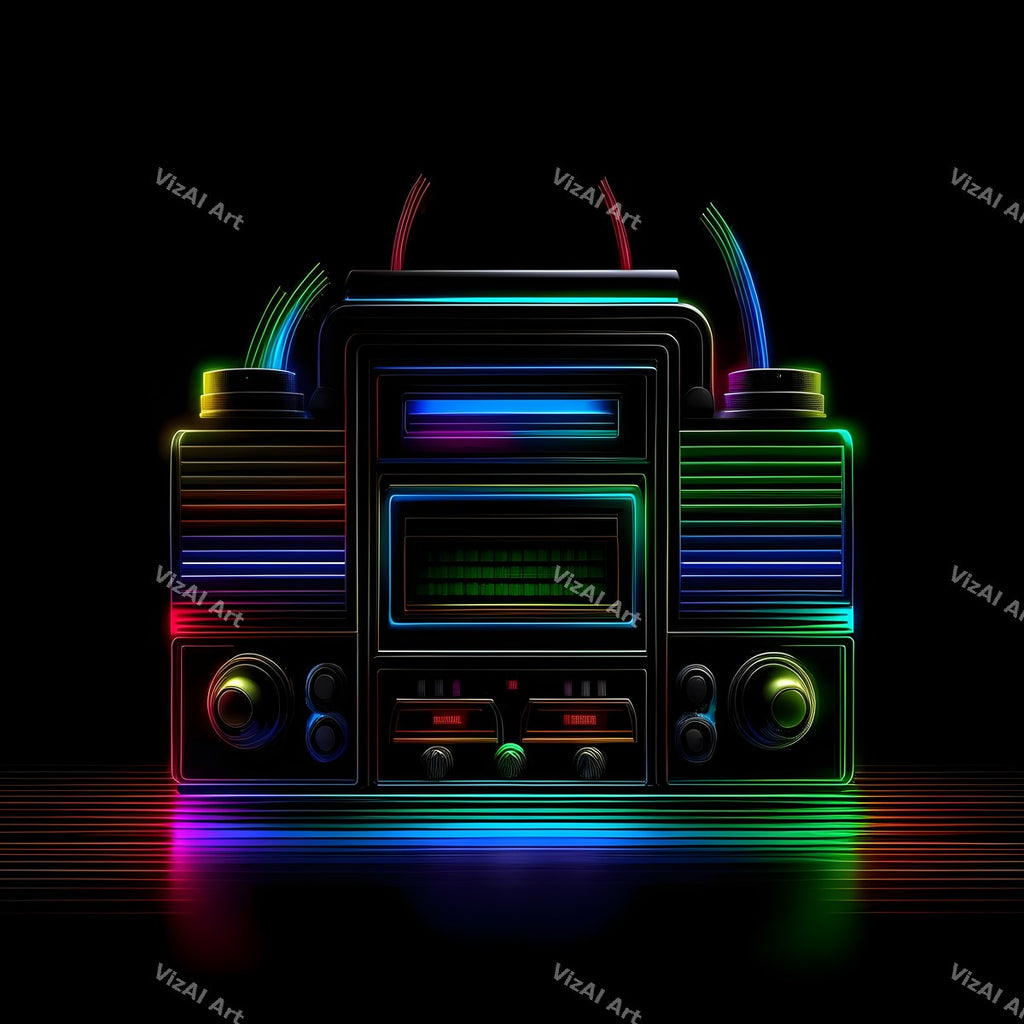 Midnight Glow Radio & Boombox Art — print 9