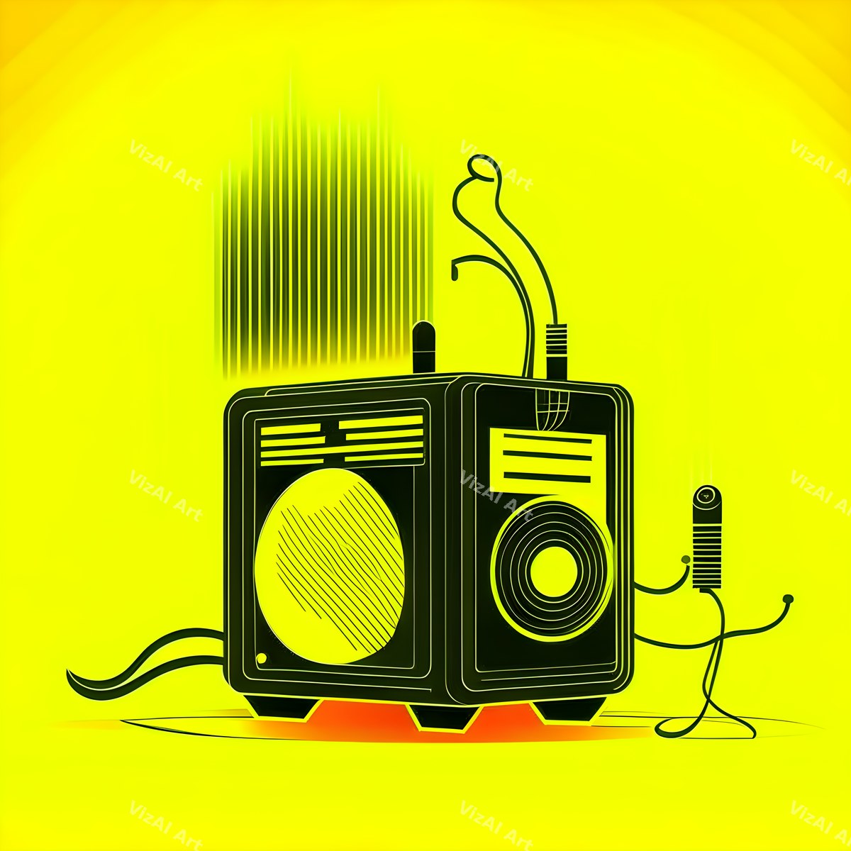 Midnight Glow Radio & Boombox Art — print 10