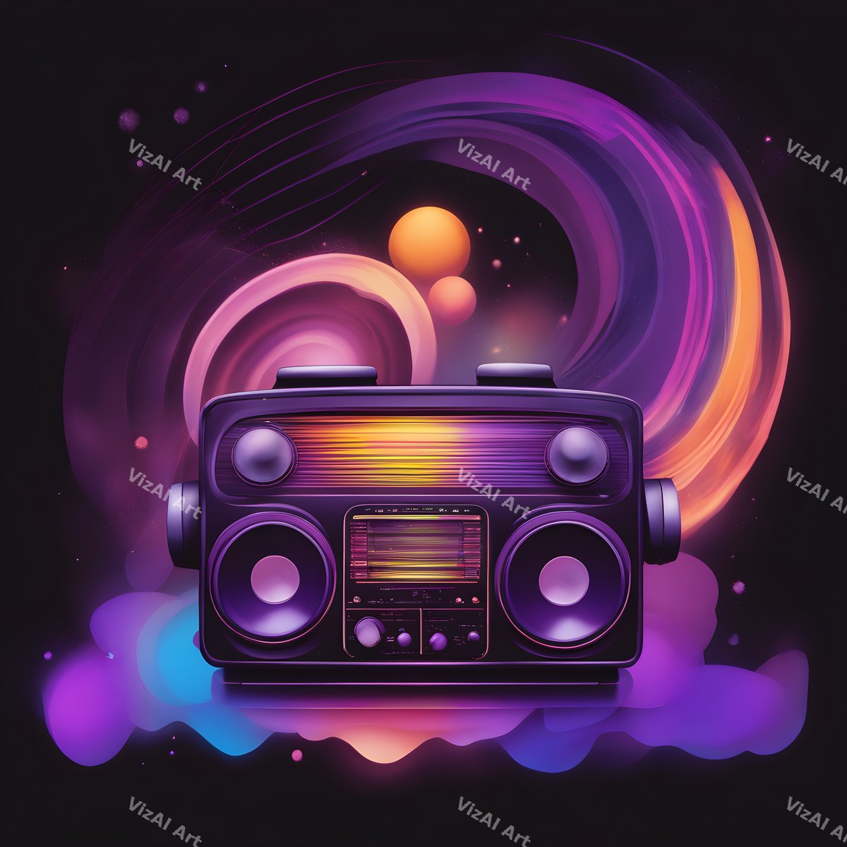 Midnight Glow Radio & Boombox Art — print 12