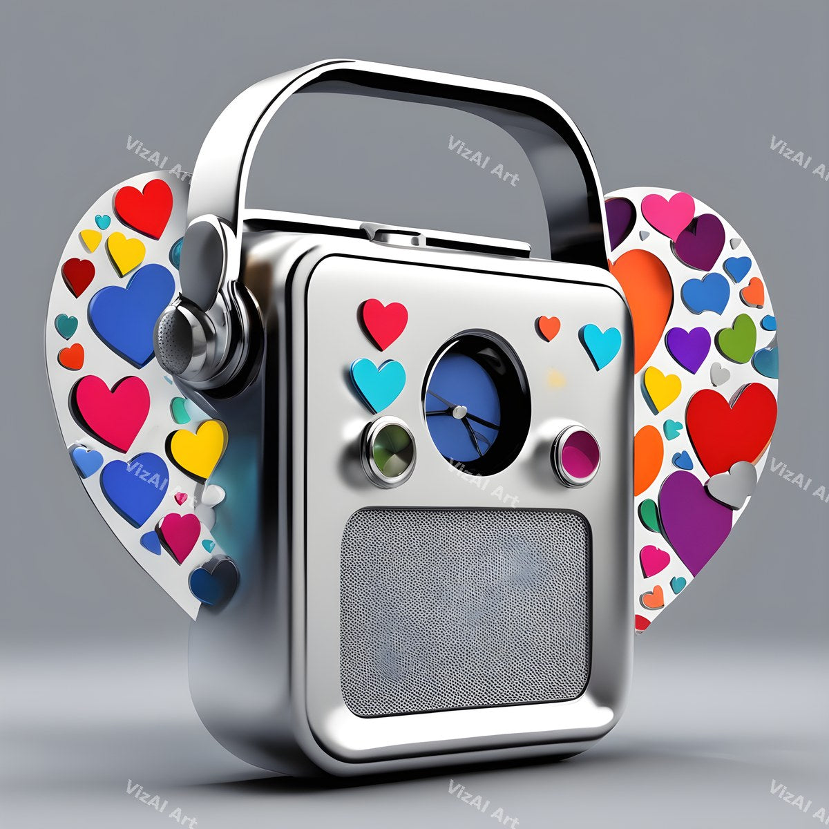 Jewel, Glass & Silver Radio Art — print 2