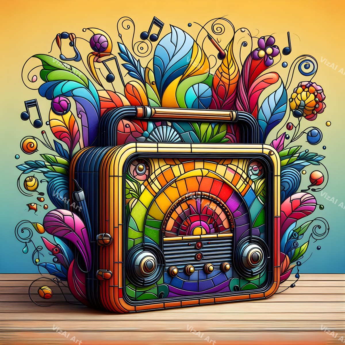 Jewel, Glass & Silver Radio Art — print 6