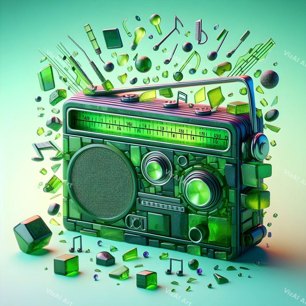 Jewel, Glass & Silver Radio Art — print 8