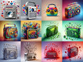 Jewel, Glass & Silver Radio Art — 12 Printable Prints