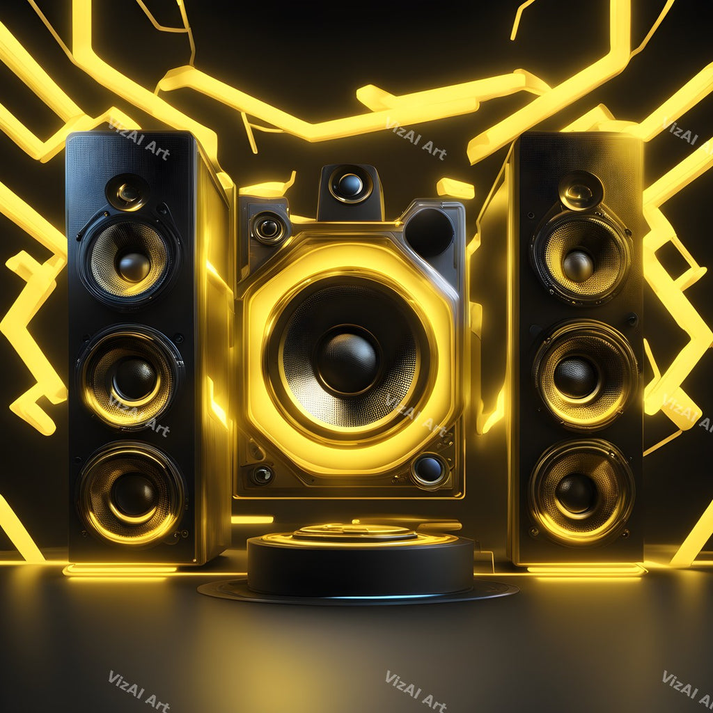 Rainbow & Neon Speakers Art — print 6