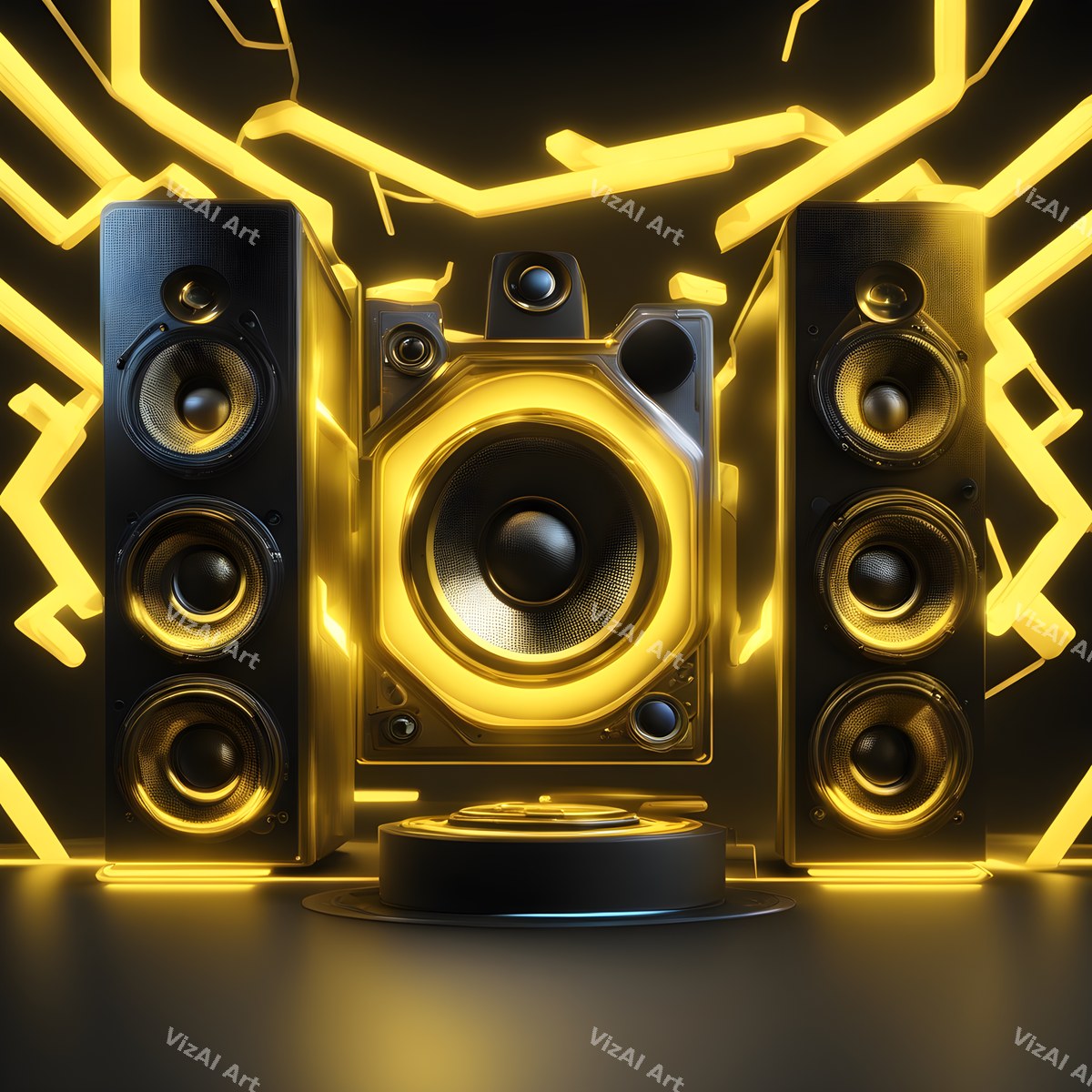 Rainbow & Neon Speakers Art — print 6