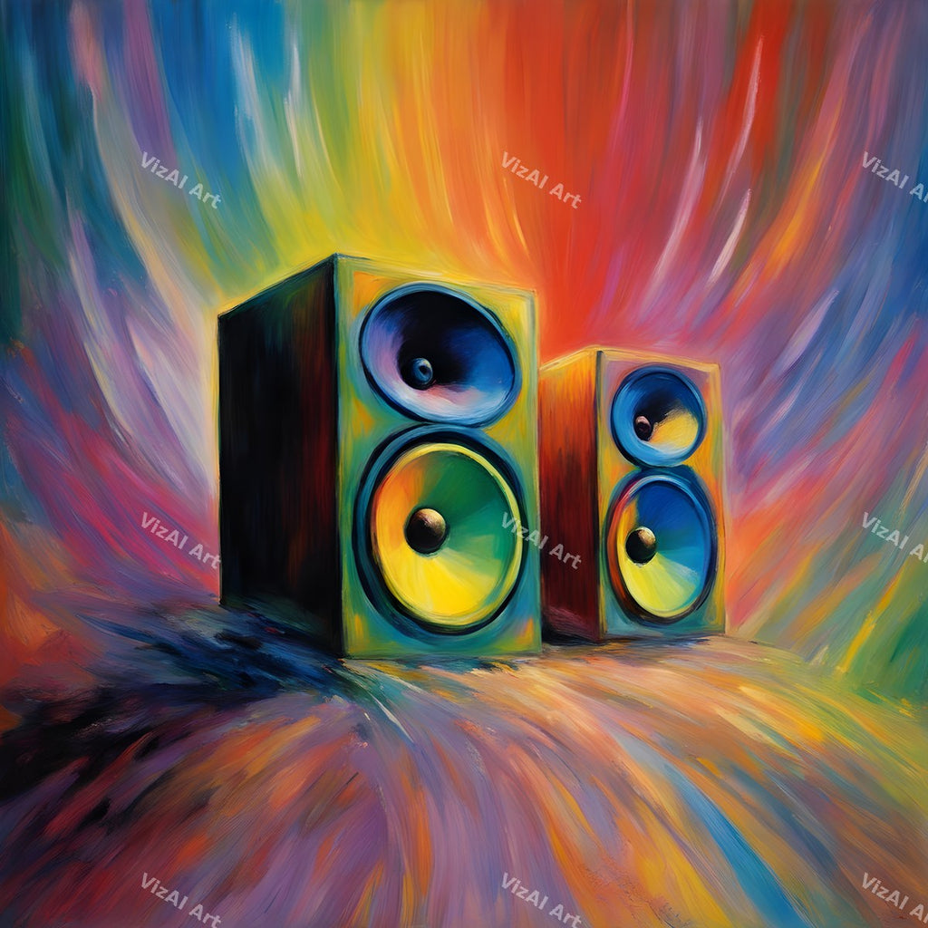 Rainbow & Neon Speakers Art — print 8