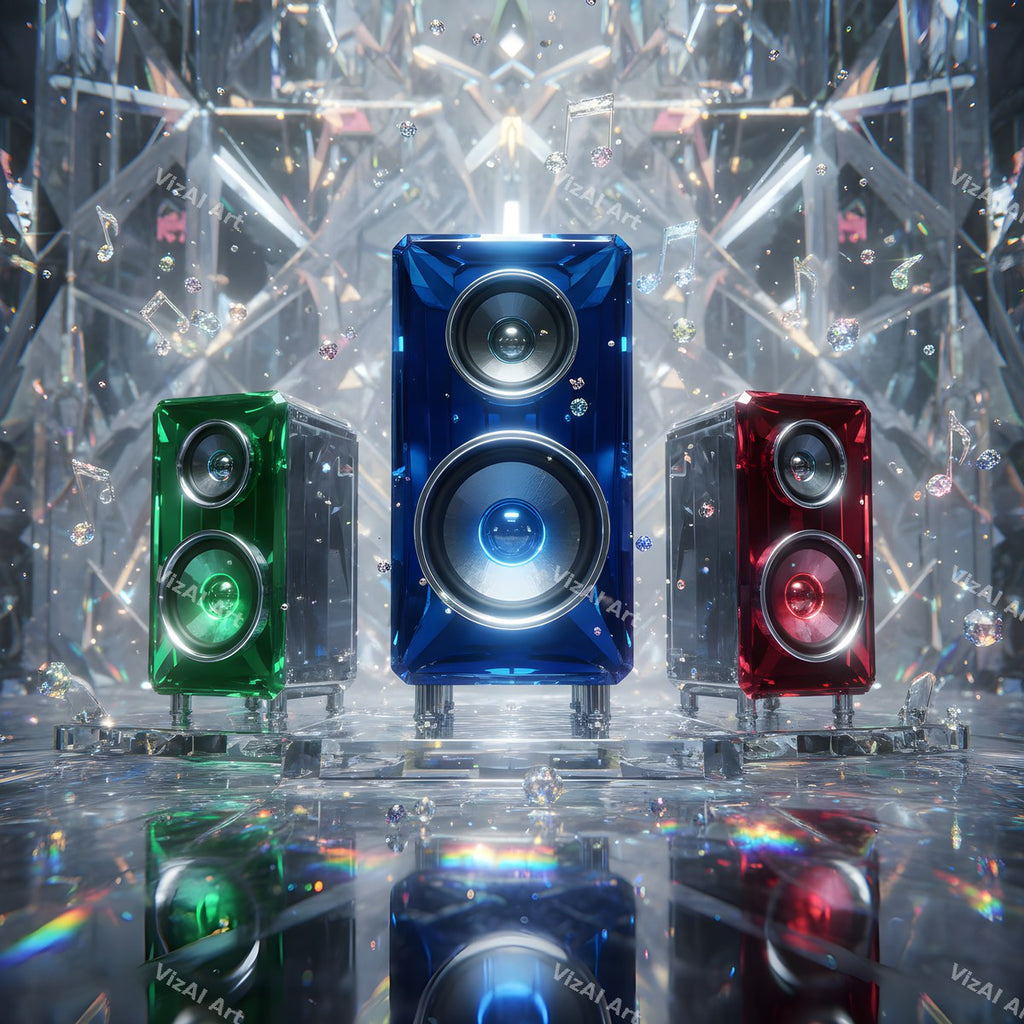 Rainbow & Neon Speakers Art — print 10