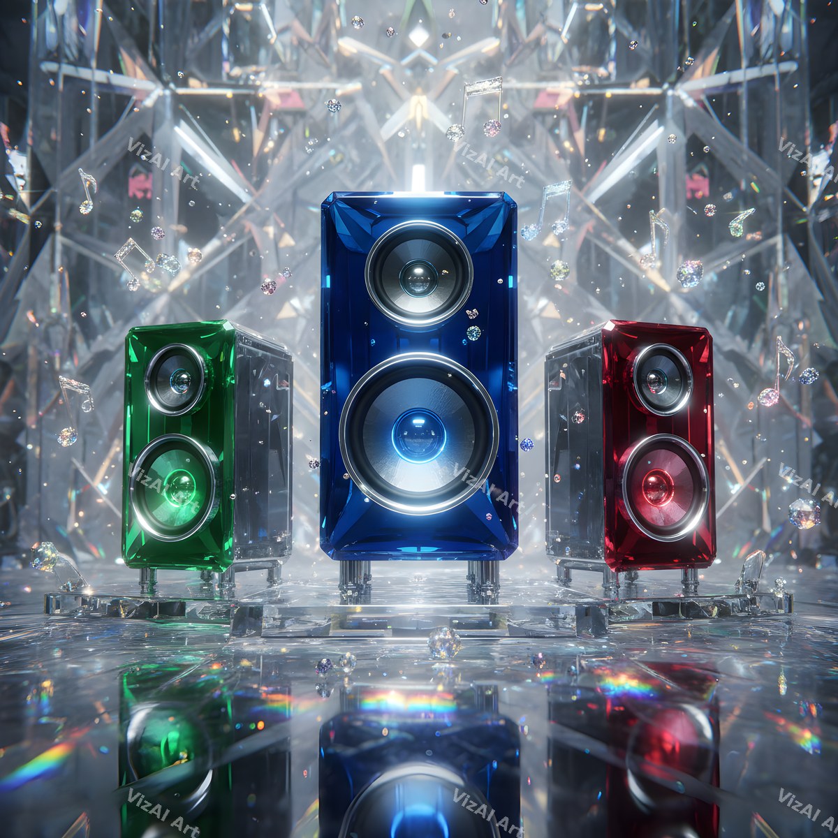 Rainbow & Neon Speakers Art — print 10