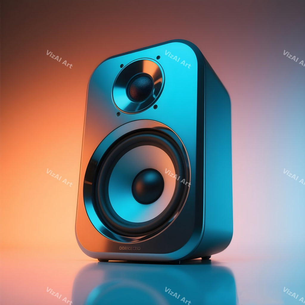 Speakers & Music Notes Art — print 8
