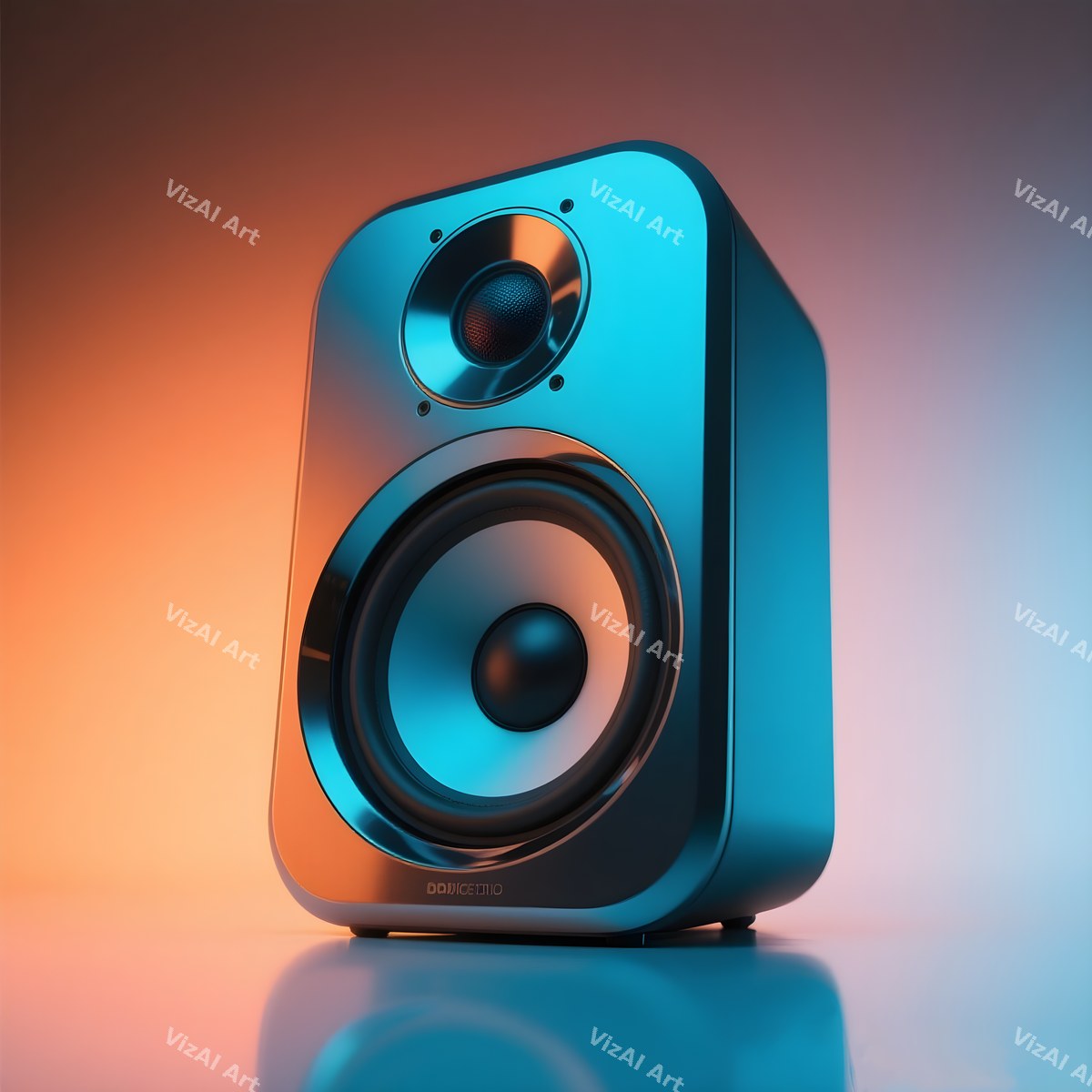 Speakers & Music Notes Art — print 8