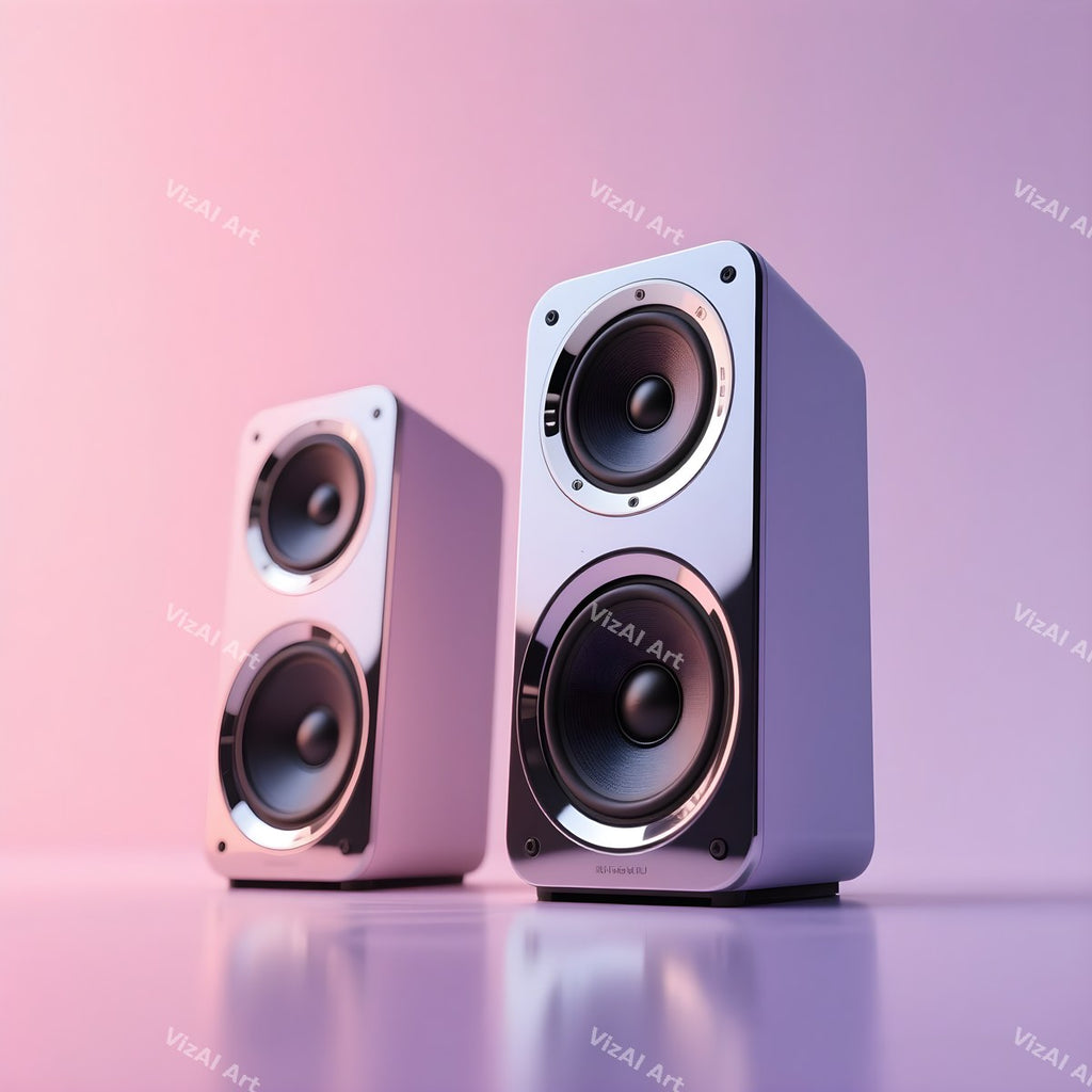 Speakers & Music Notes Art — print 10
