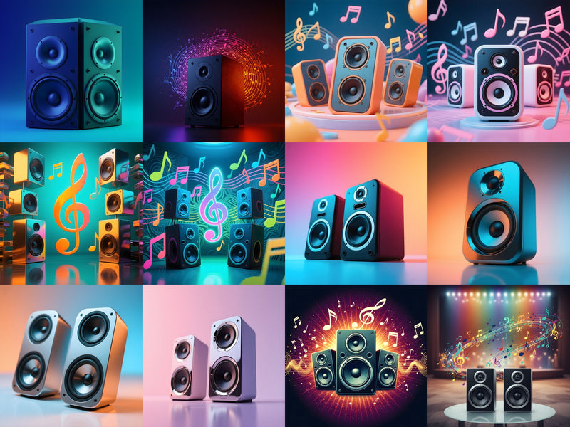 Speakers & Music Notes Art — Choose Your Print