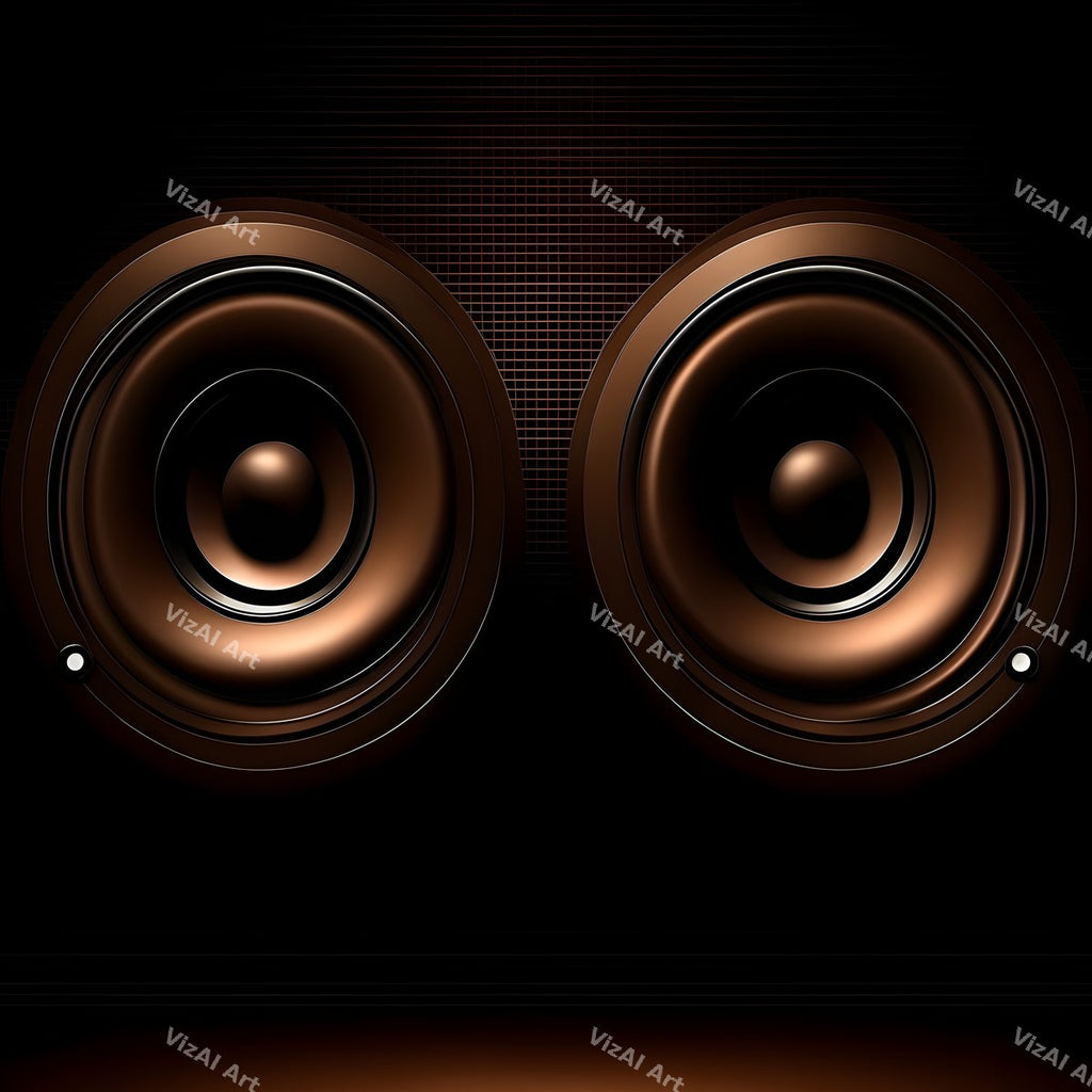 Black & Gold Speakers Art — print 3