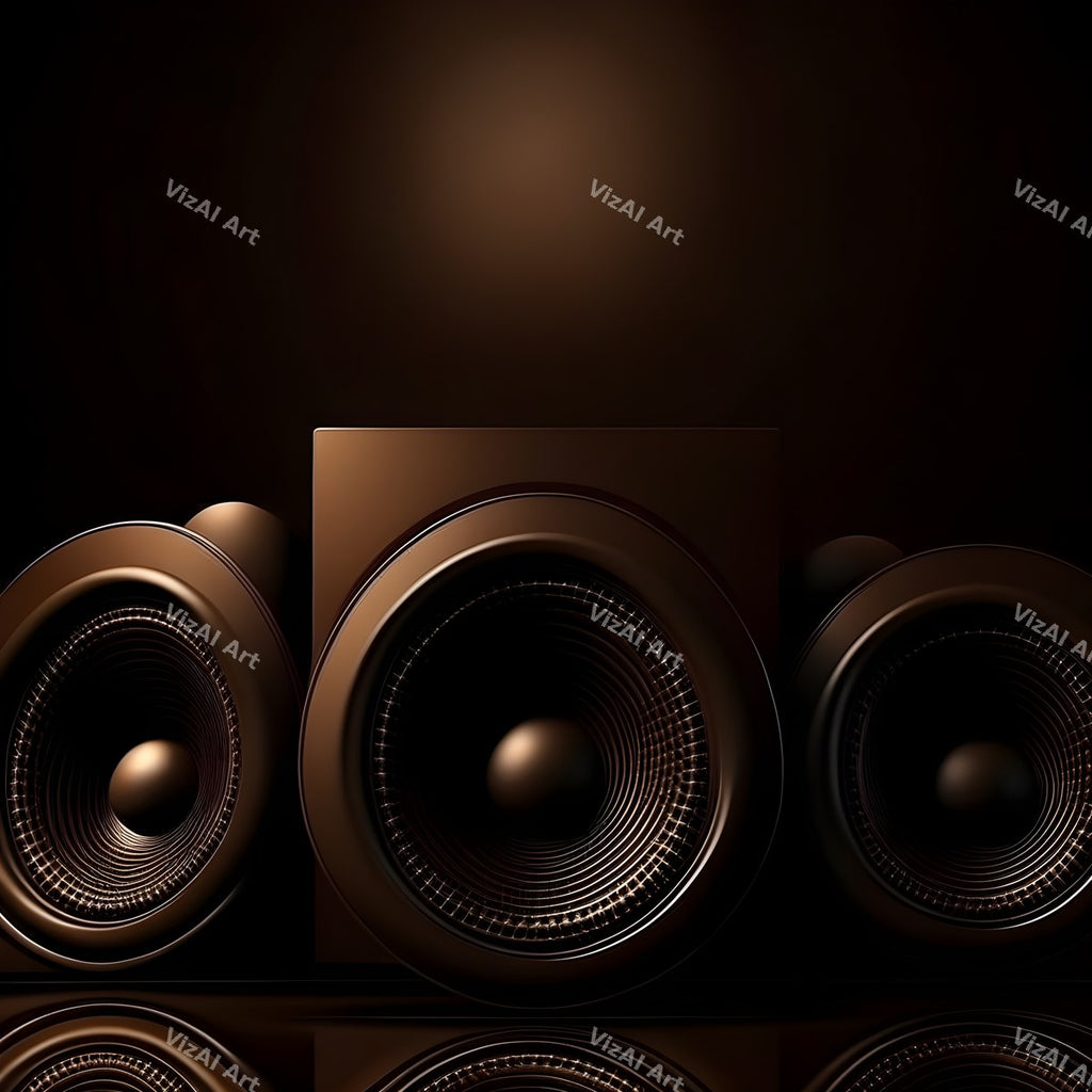 Black & Gold Speakers Art — print 4