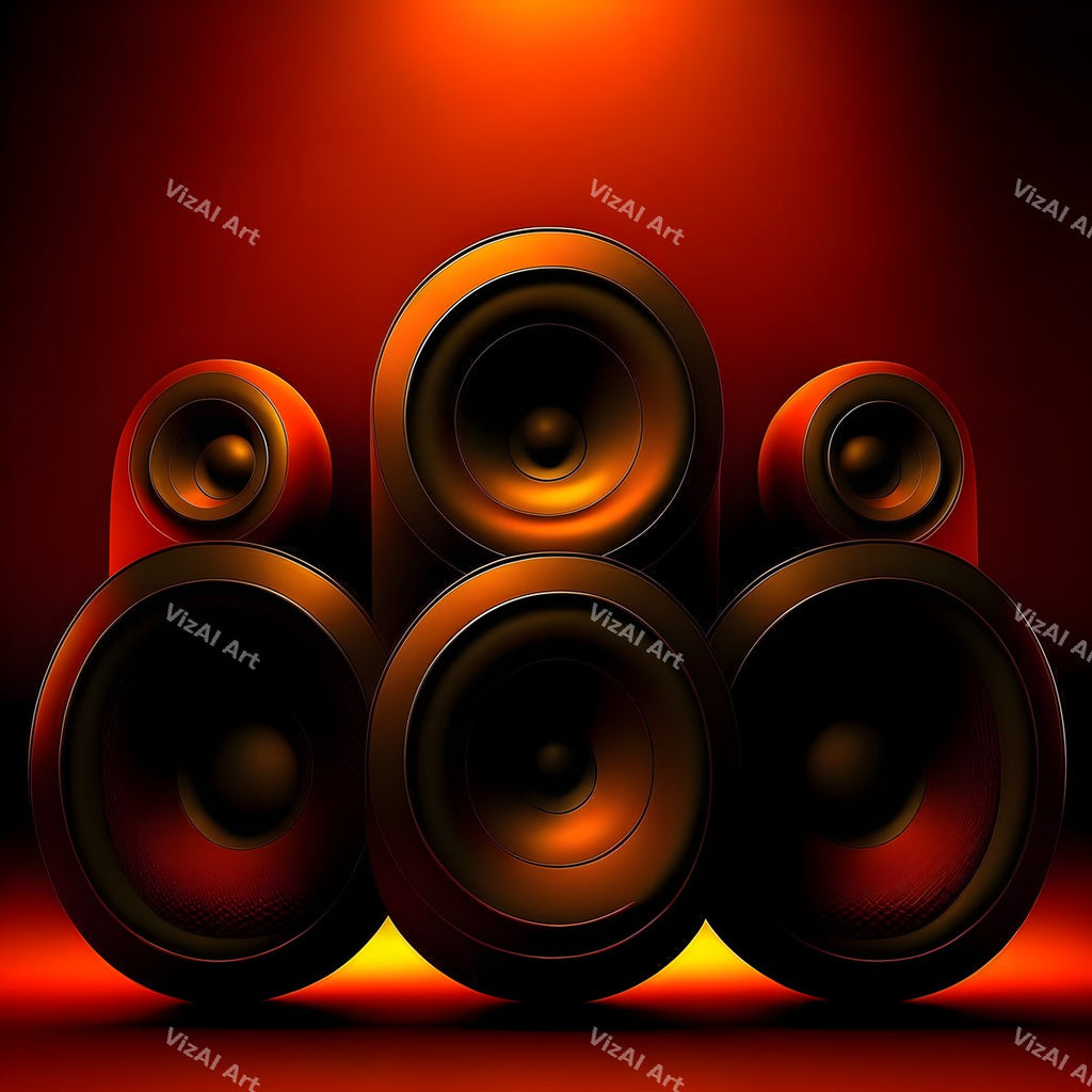 Black & Gold Speakers Art — print 5