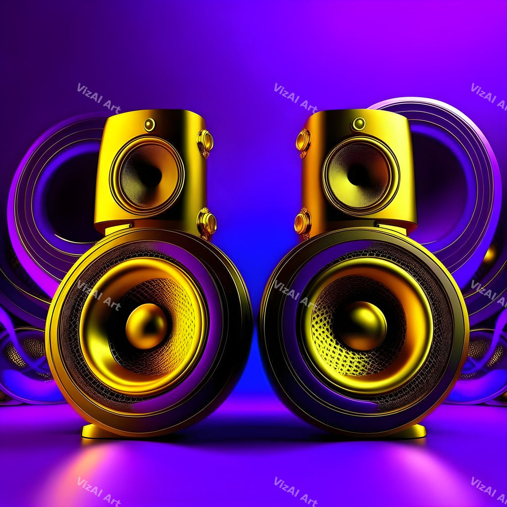 Black & Gold Speakers Art — print 6