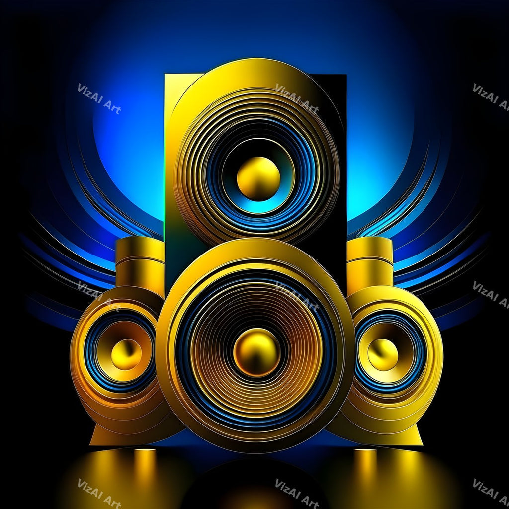 Black & Gold Speakers Art — print 7