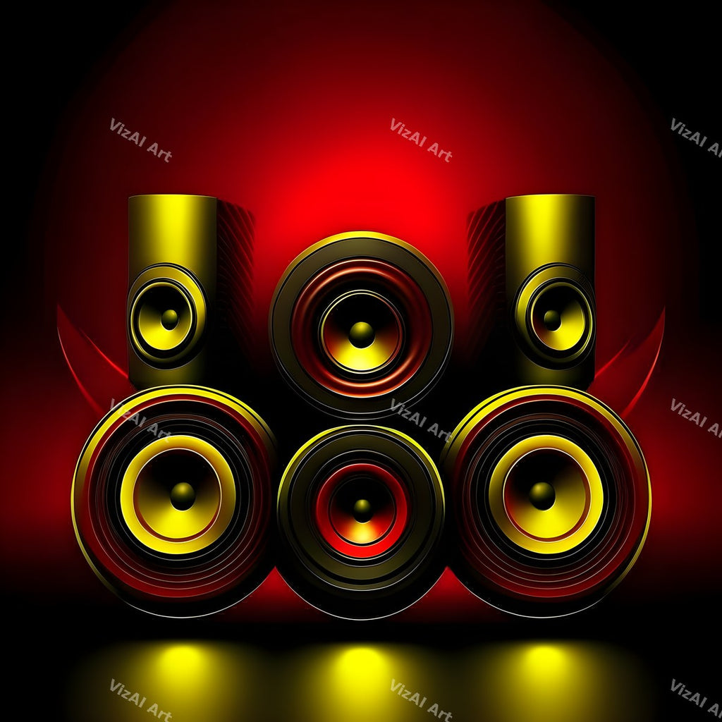 Black & Gold Speakers Art — print 8