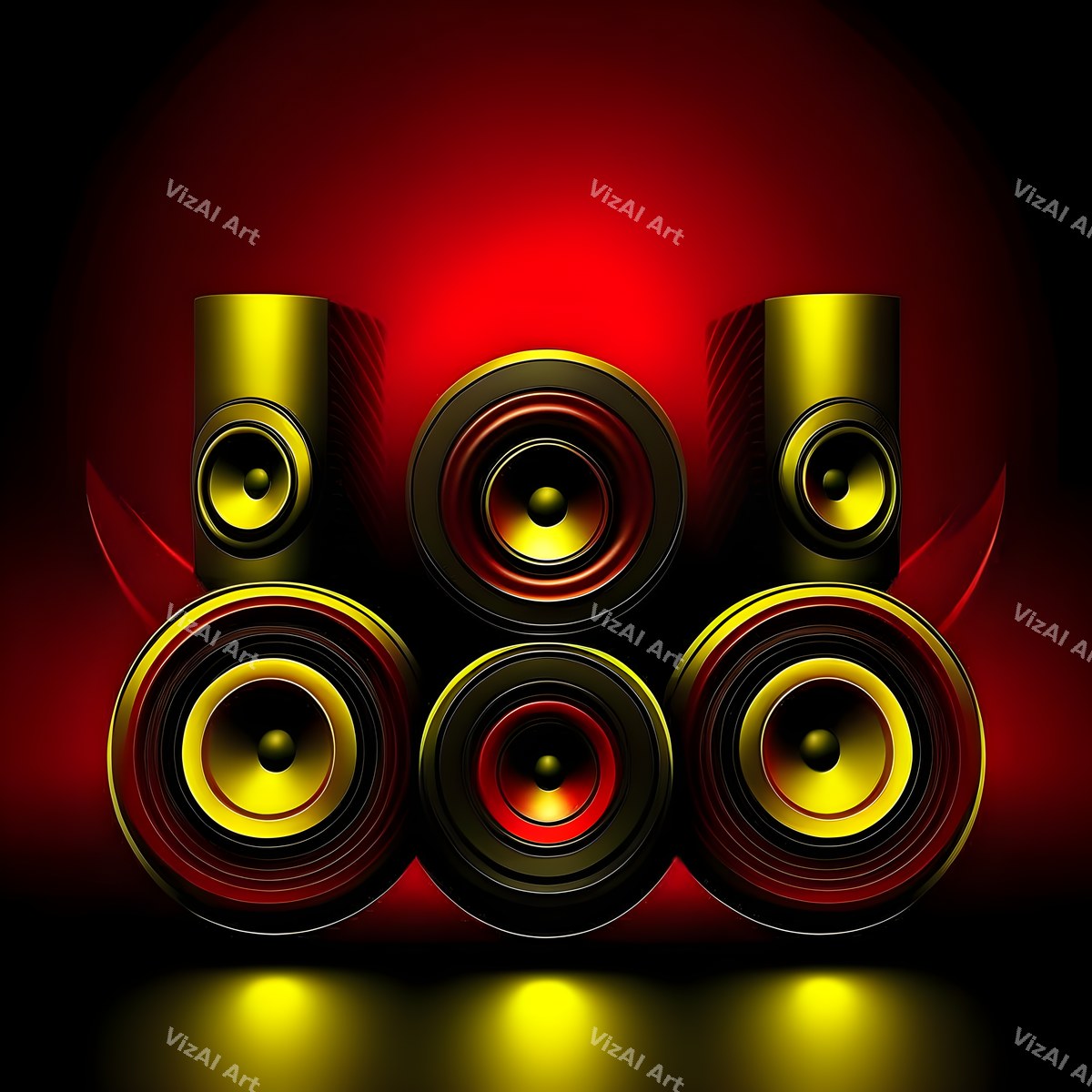 Black & Gold Speakers Art — print 8