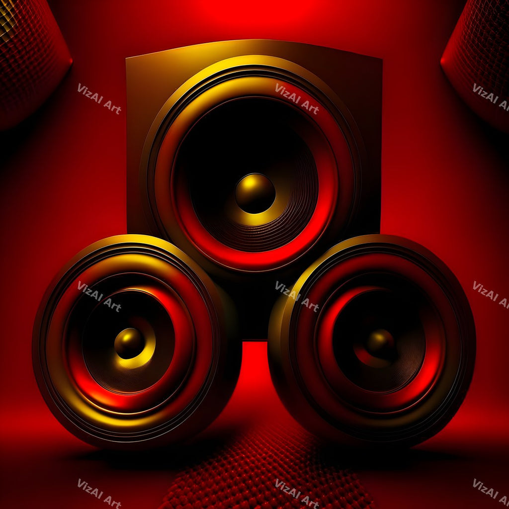 Black & Gold Speakers Art — print 9