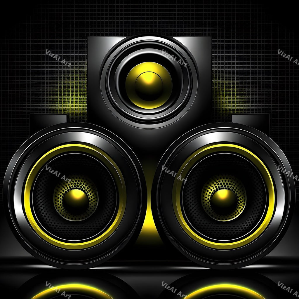 Black & Gold Speakers Art — print 10