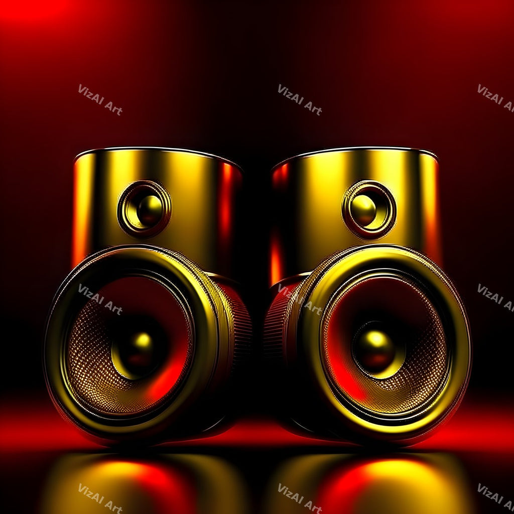 Black & Gold Speakers Art — print 12