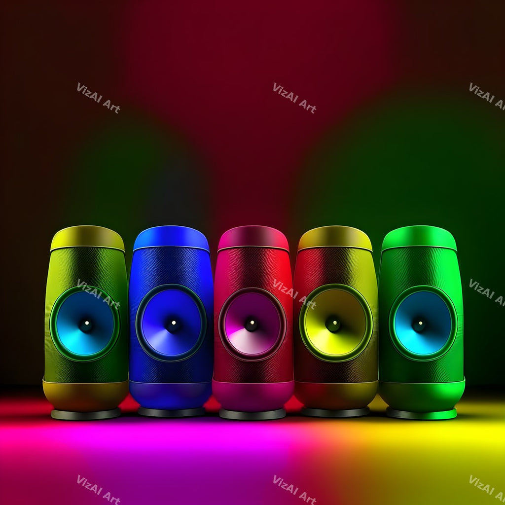 Electric Light Trails Speakers Art — print 1