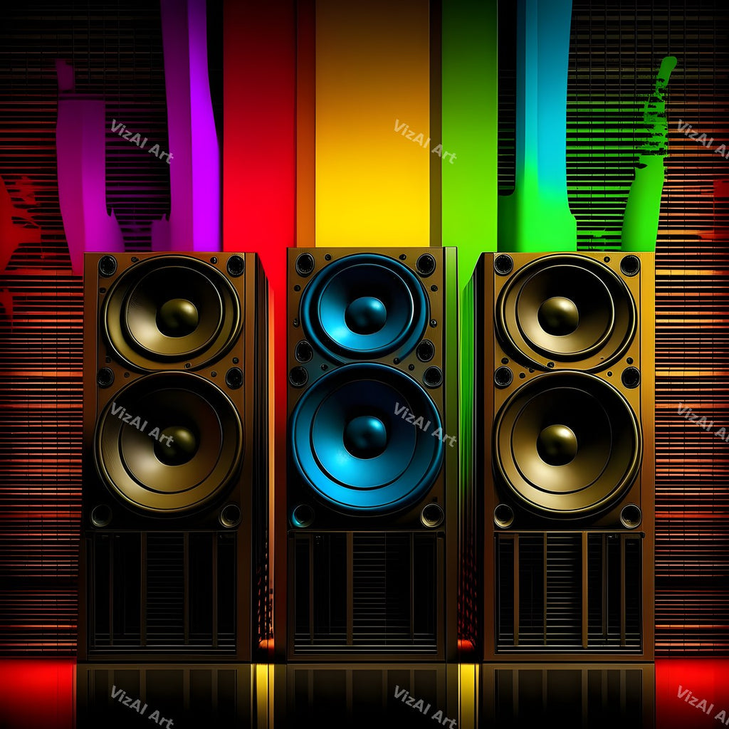 Electric Light Trails Speakers Art — print 2
