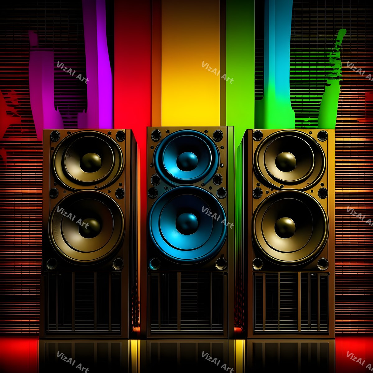 Electric Light Trails Speakers Art — print 2