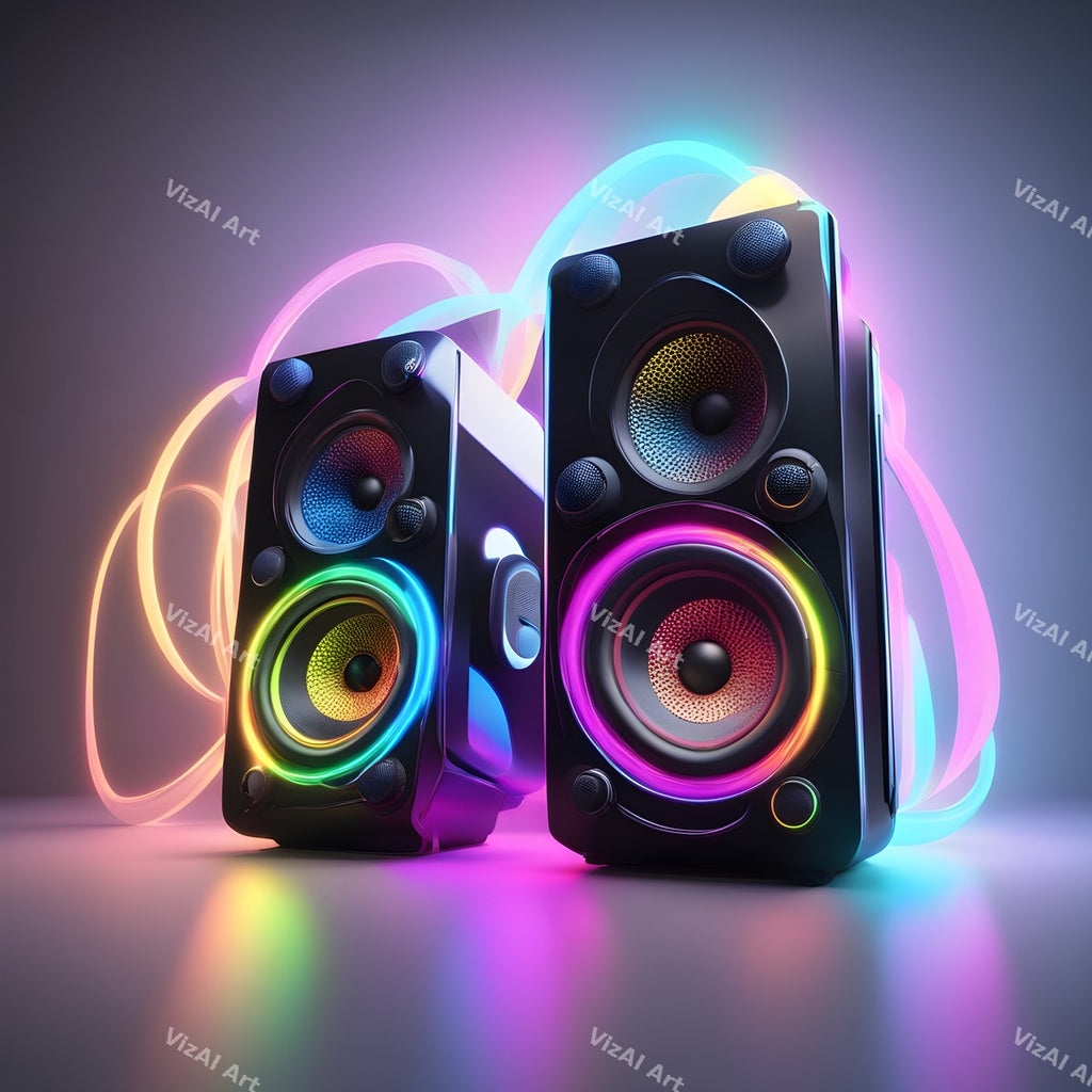 Electric Light Trails Speakers Art — print 6
