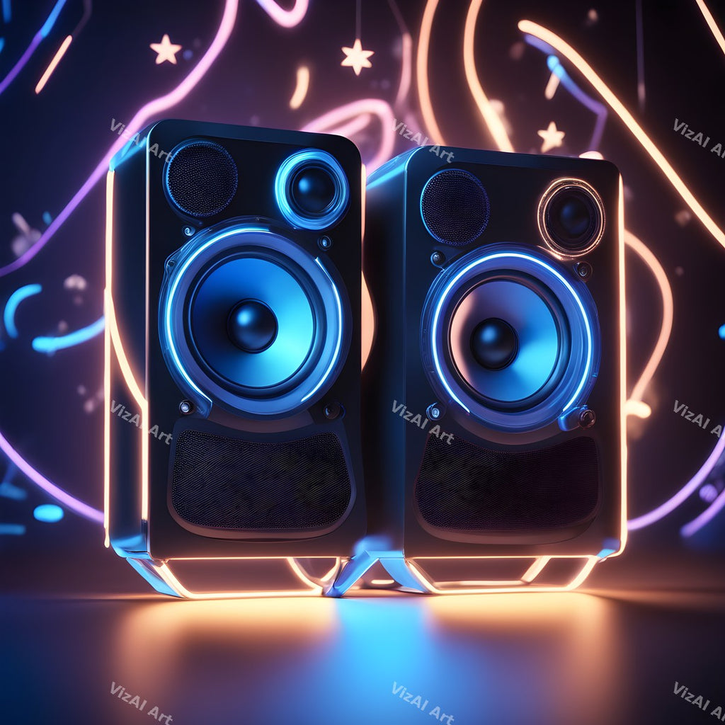 Electric Light Trails Speakers Art — print 8