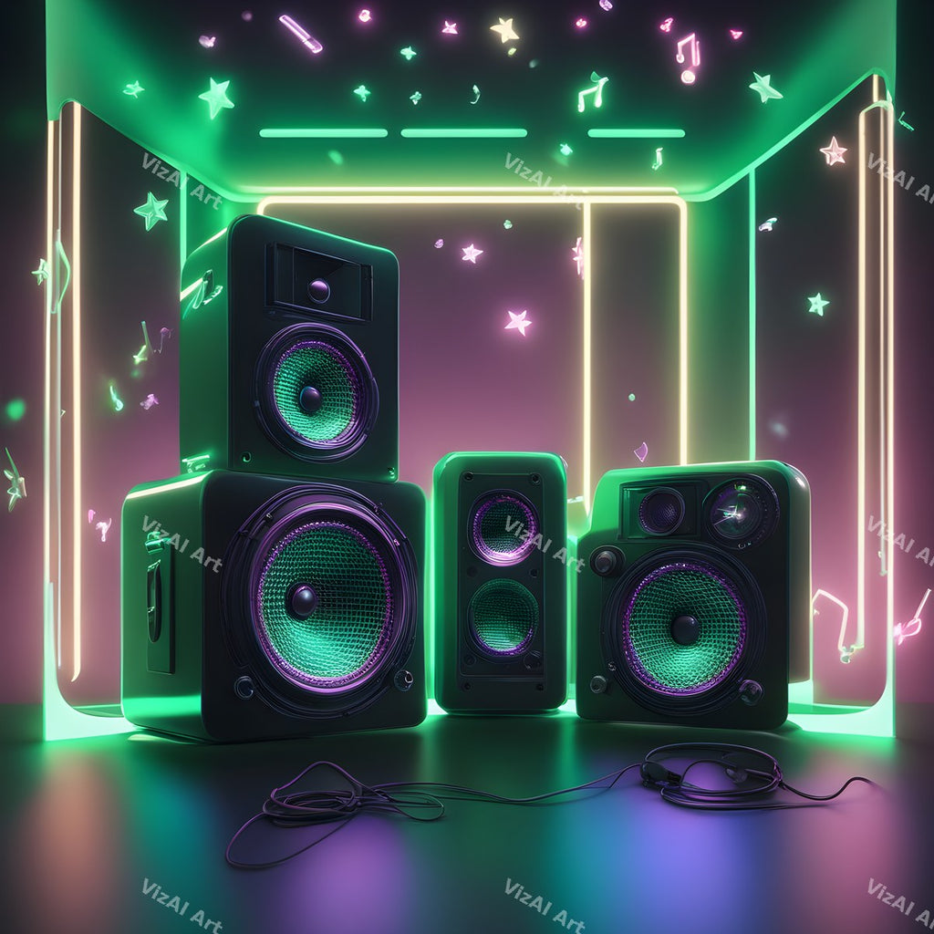 Electric Light Trails Speakers Art — print 9