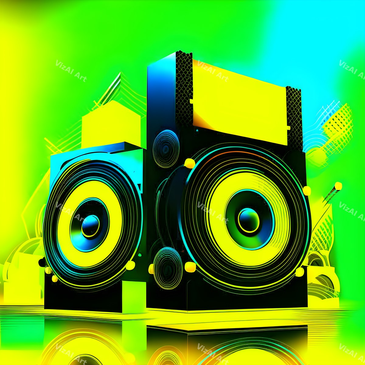 Electric Light Trails Speakers Art — print 11