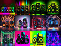 Electric Light Trails Speakers Art — 12 Printable Prints