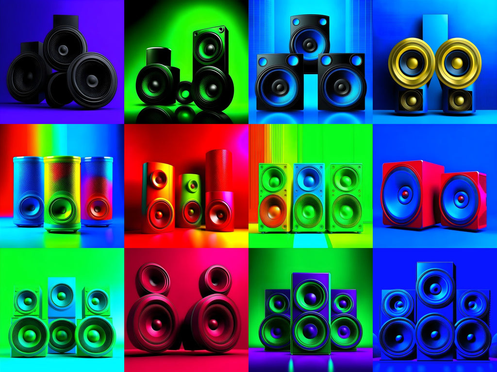 Colour Block Speakers Art — 12 Printable Prints
