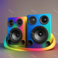 Rainbow Hearts & Ribbons Speakers Art — print 1