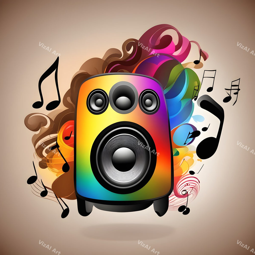 Rainbow Hearts & Ribbons Speakers Art — print 4