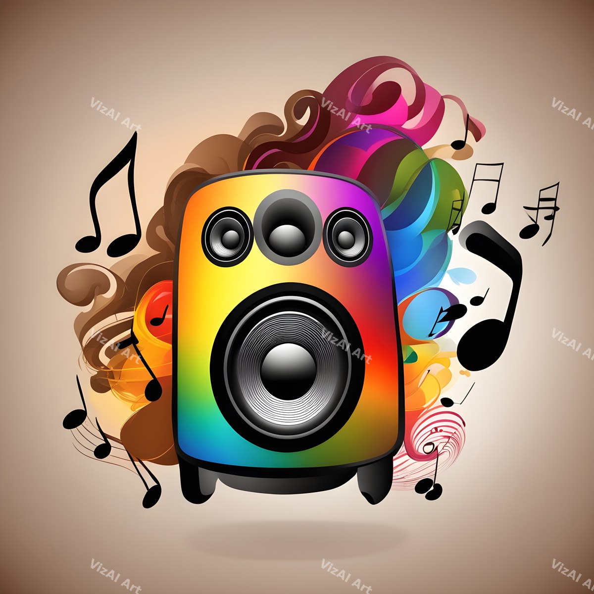 Rainbow Hearts & Ribbons Speakers Art — print 4