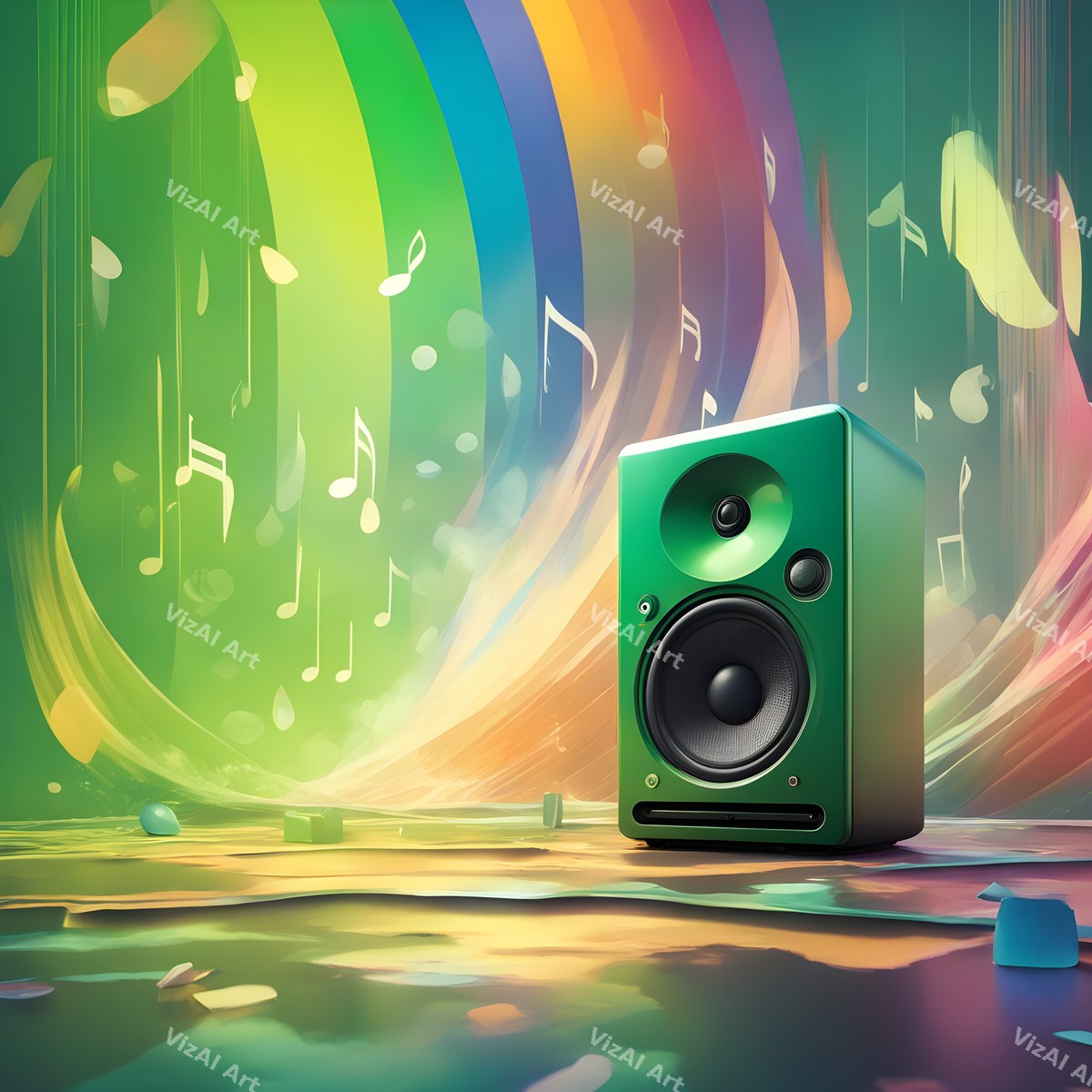 Rainbow Hearts & Ribbons Speakers Art — print 6