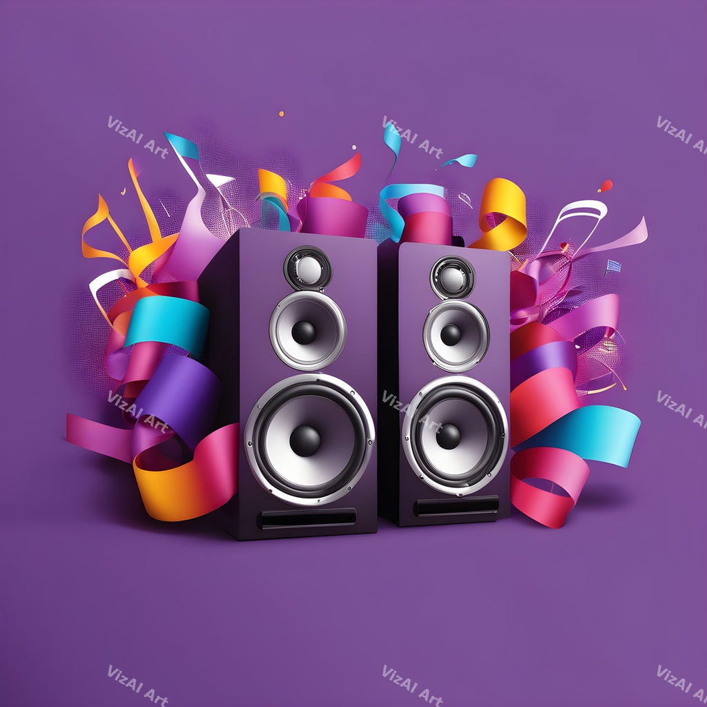 Rainbow Hearts & Ribbons Speakers Art — print 9