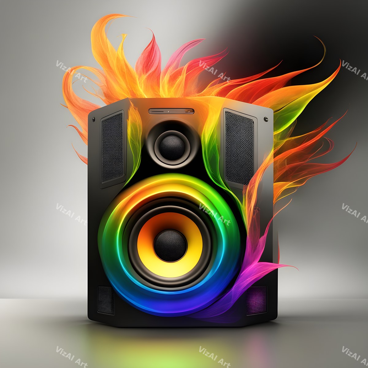 Rainbow Hearts & Ribbons Speakers Art — print 10