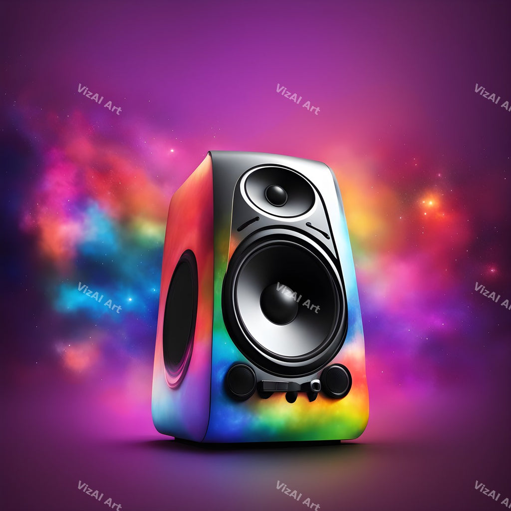 Rainbow Hearts & Ribbons Speakers Art — print 11