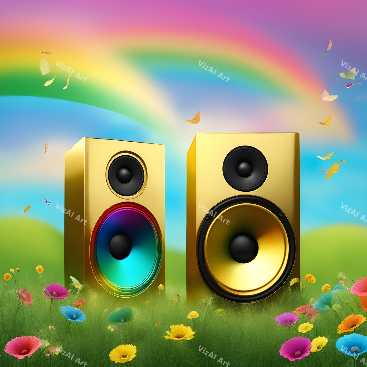 Butterflies & Blooms Speakers Art — print 1