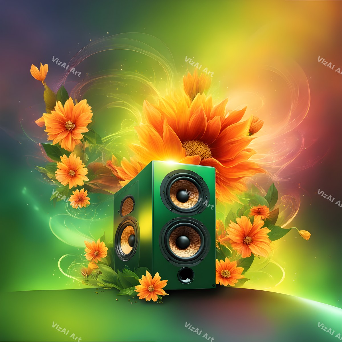 Butterflies & Blooms Speakers Art — print 2