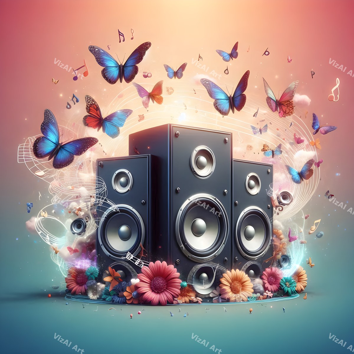 Butterflies & Blooms Speakers Art — print 10
