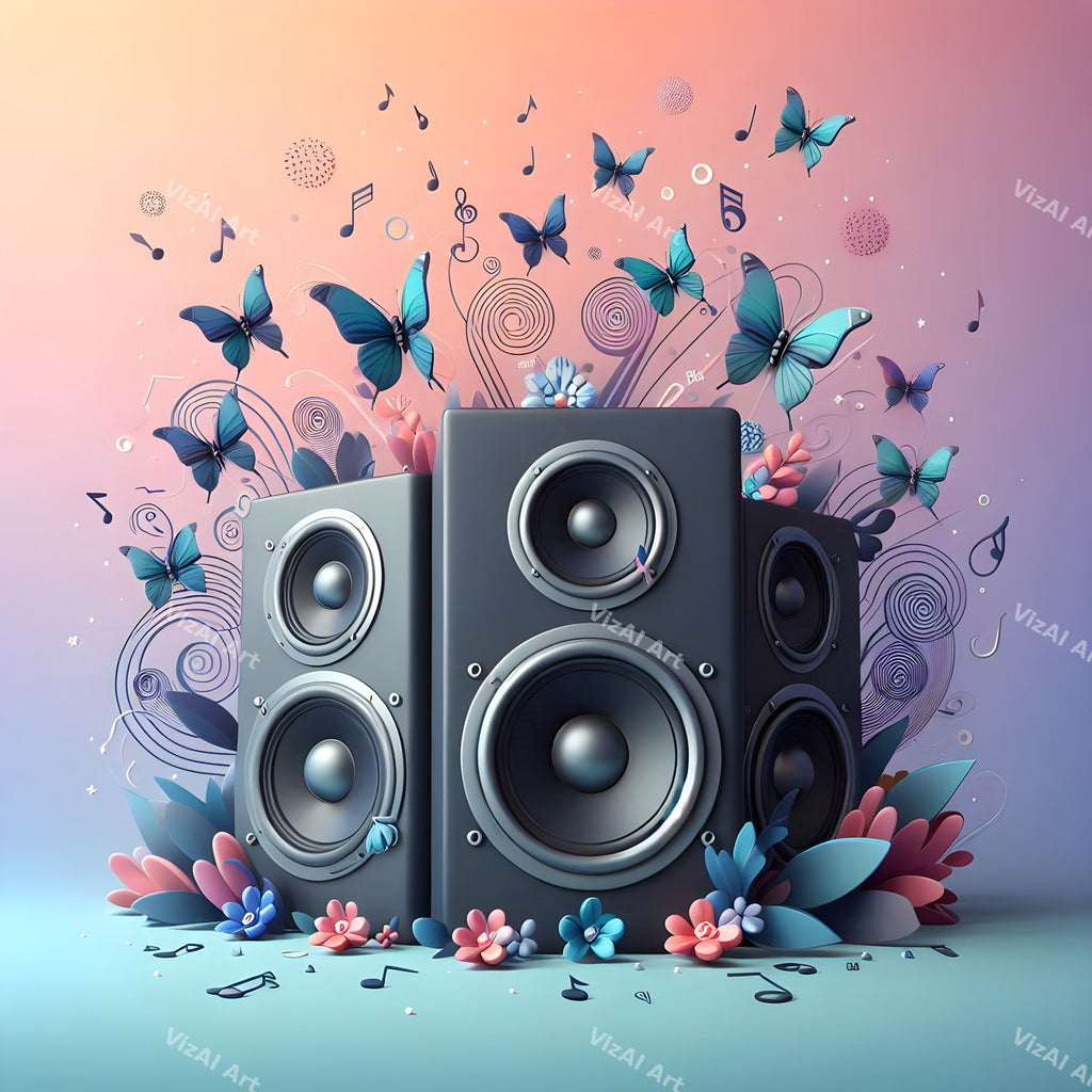 Butterflies & Blooms Speakers Art — print 12
