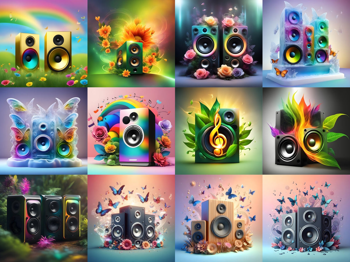 Butterflies & Blooms Speakers Art — Choose Your Print