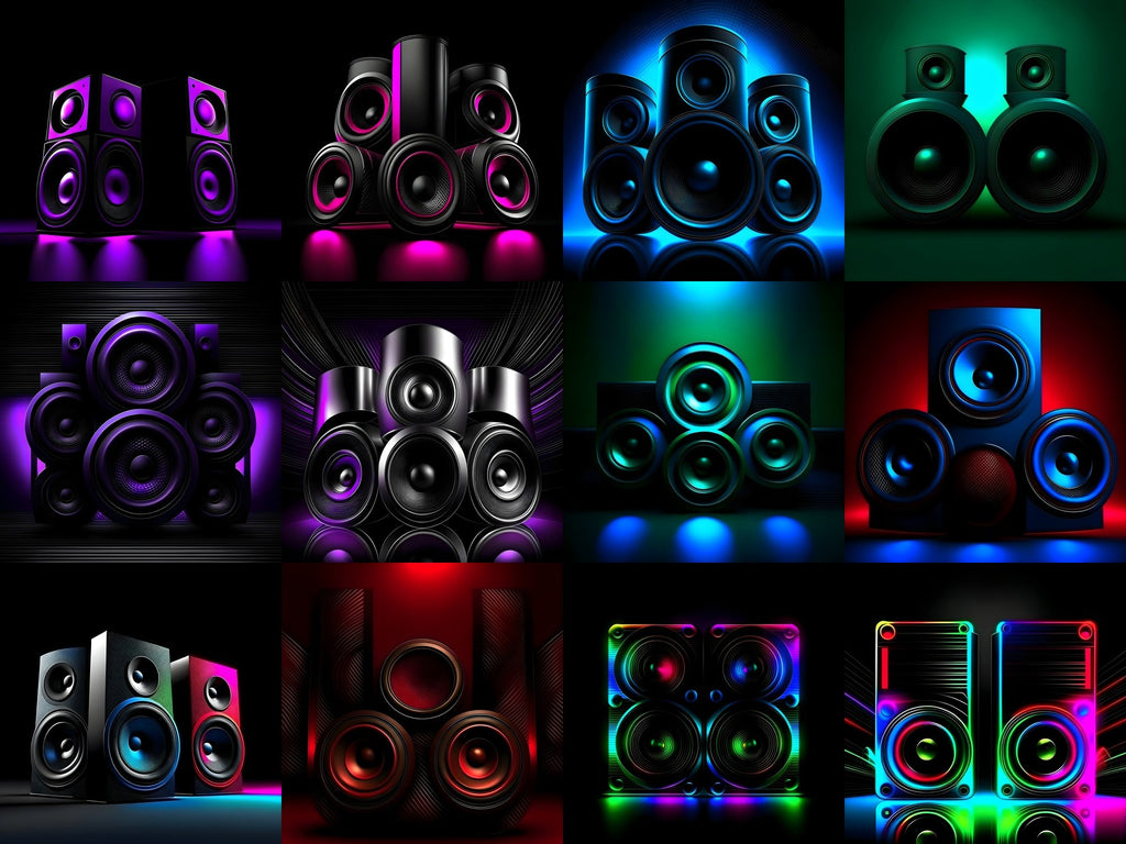 Midnight Glow Speakers Art — 12 Printable Prints